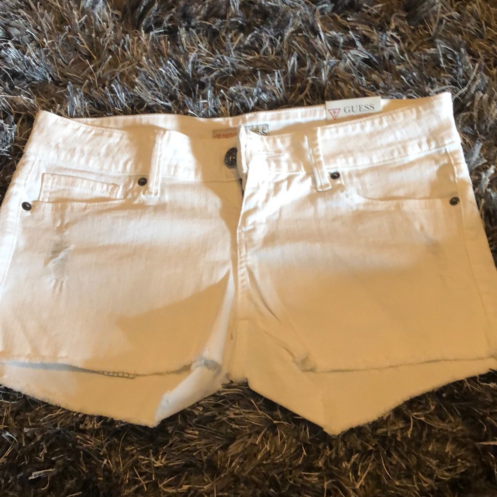 Brand new guess white jean shorts